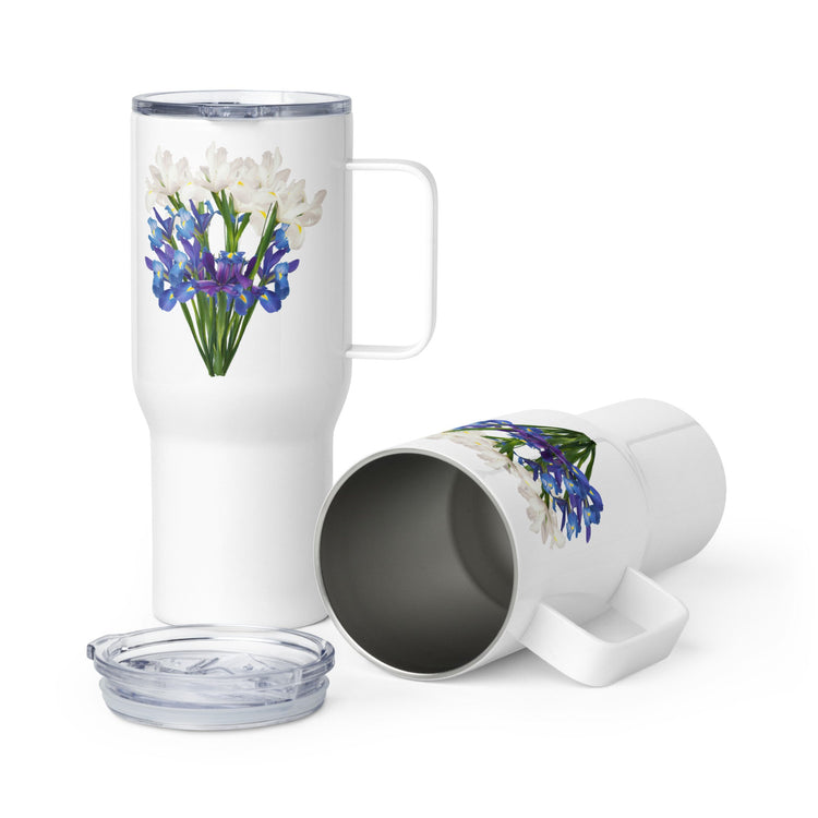 Travel mug with a handle