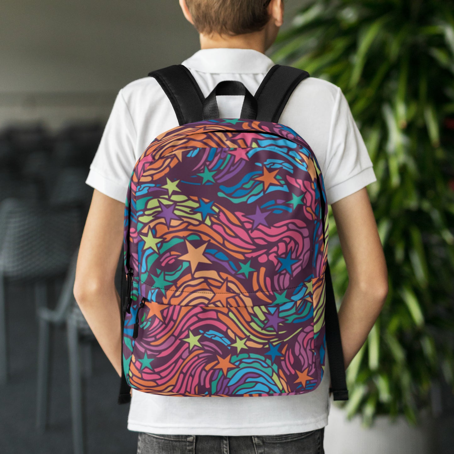 All-Over Print Backpack – Rainbow Starburst