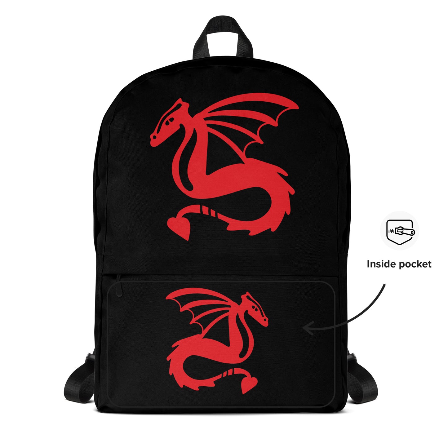 All-Over Print Backpack – Black and Red
