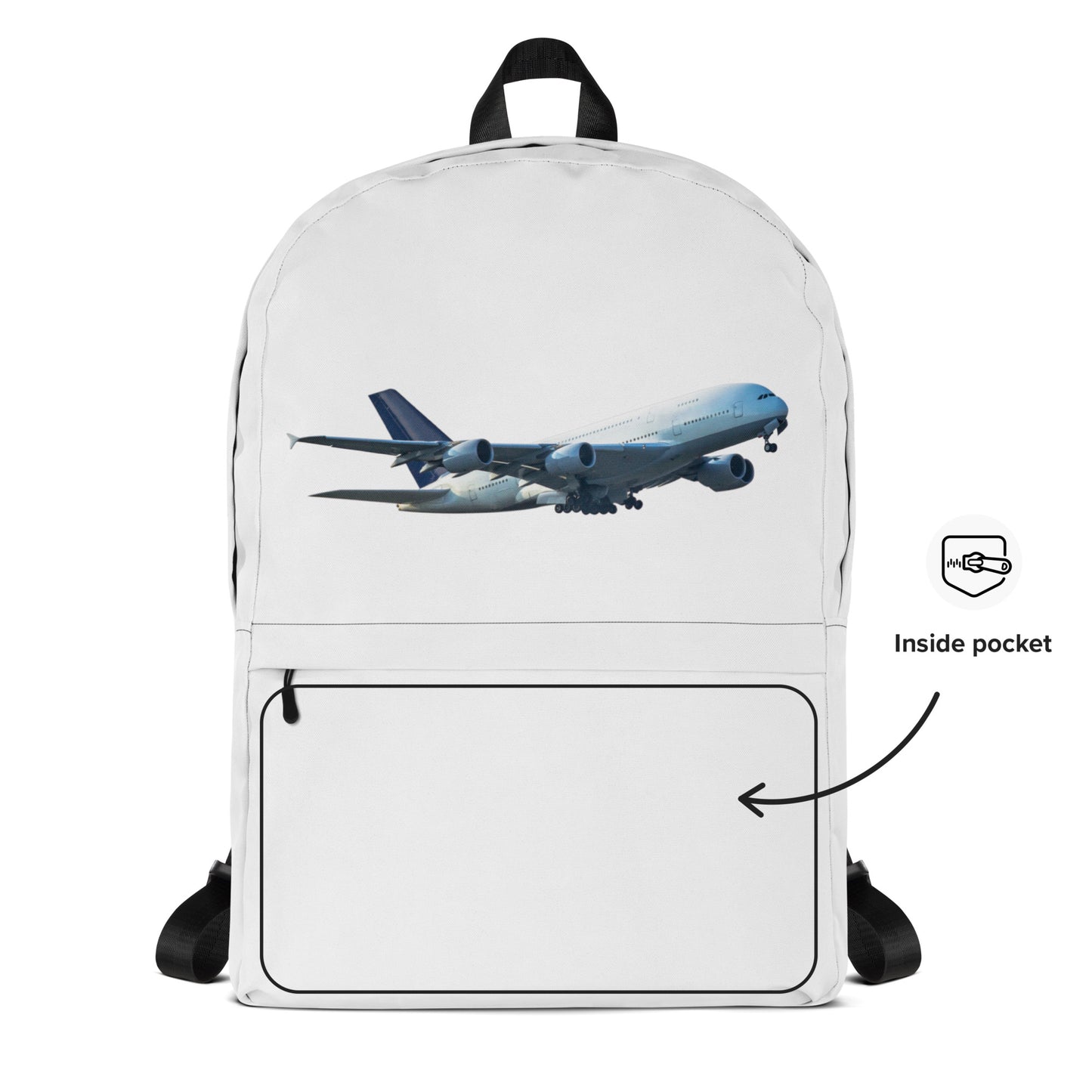 All-Over Print Backpack – White