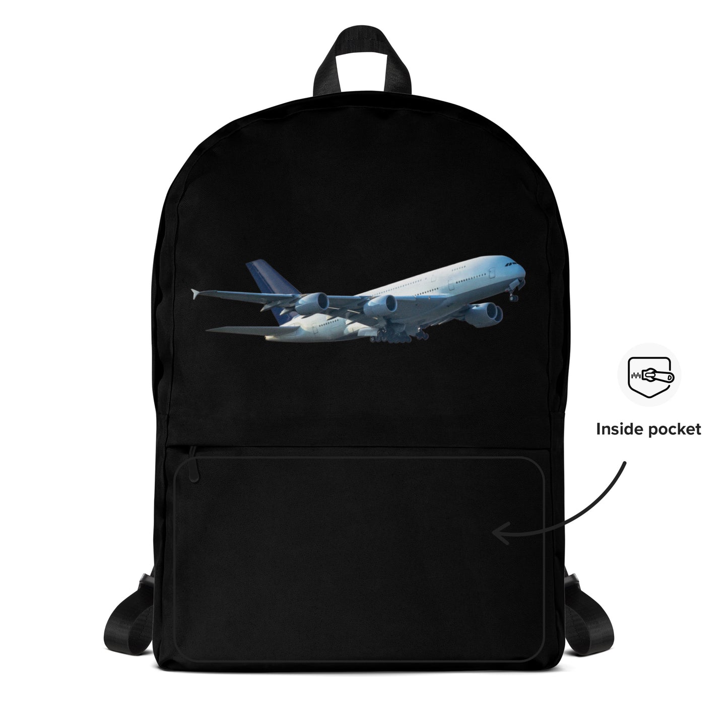 All-Over Print Backpack-Black