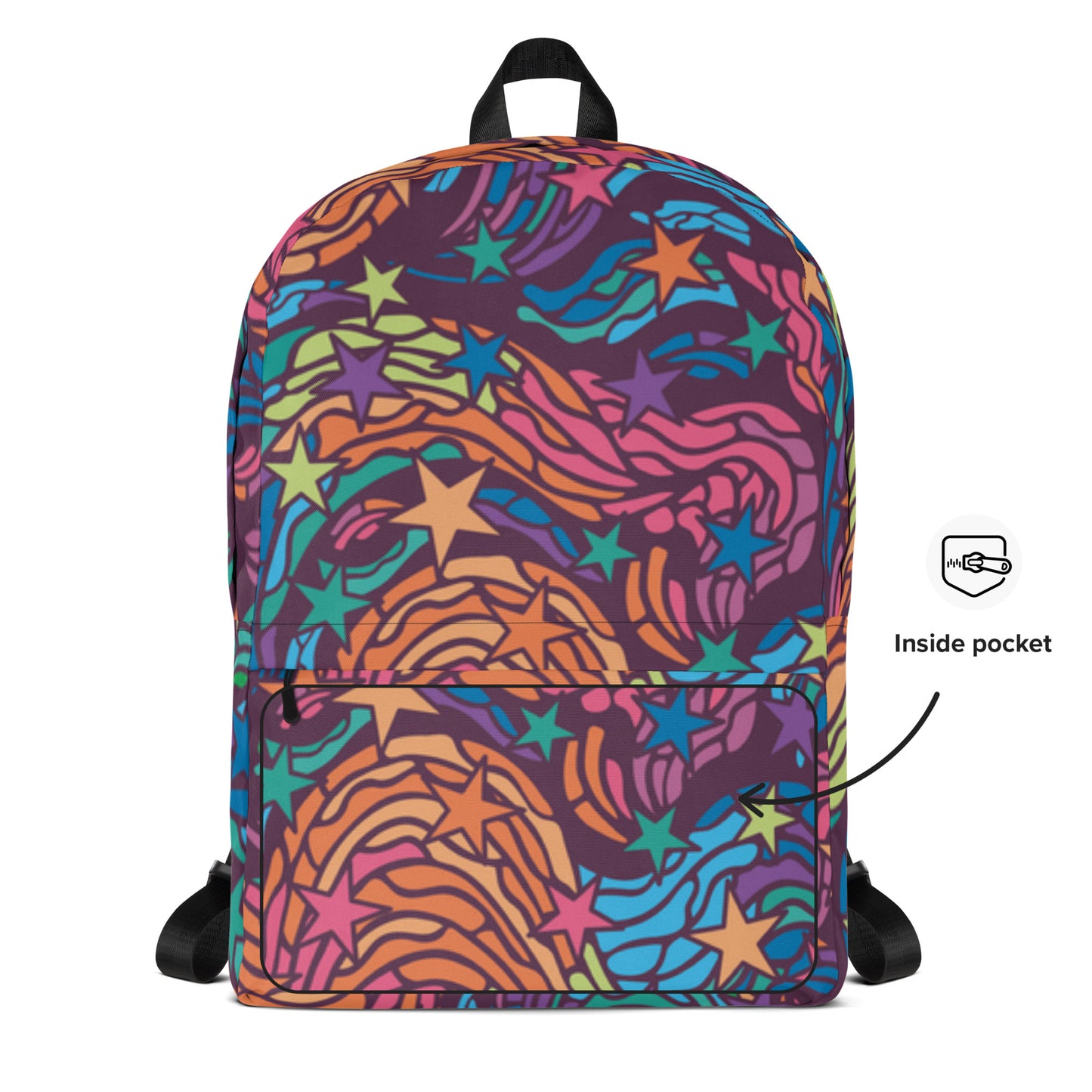 All-Over Print Backpack – Rainbow Starburst