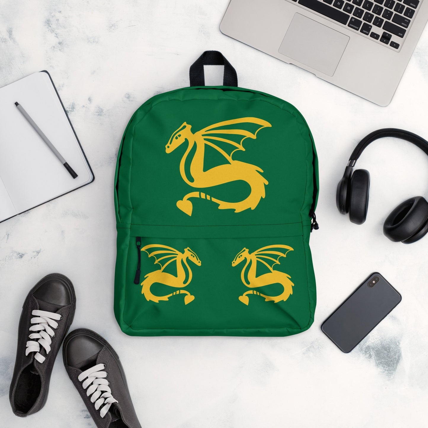 All-Over Print Backpack – Jewel and Yellow