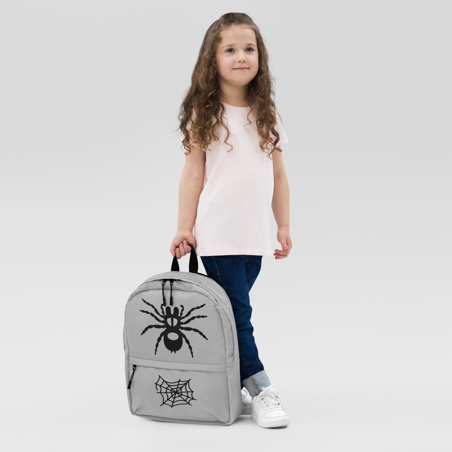 All-Over Print Backpack – Silver and Black