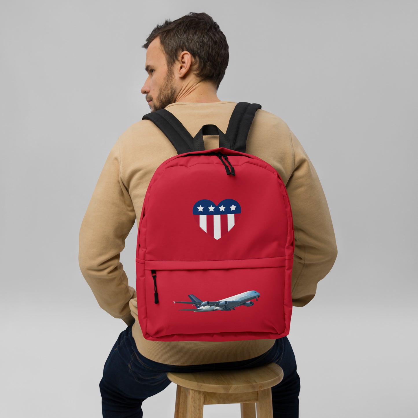 All-Over Print Backpack – Red