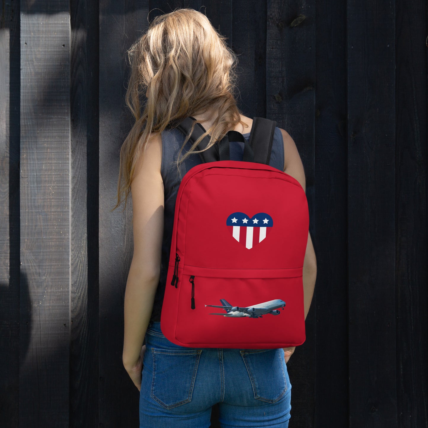All-Over Print Backpack – Red