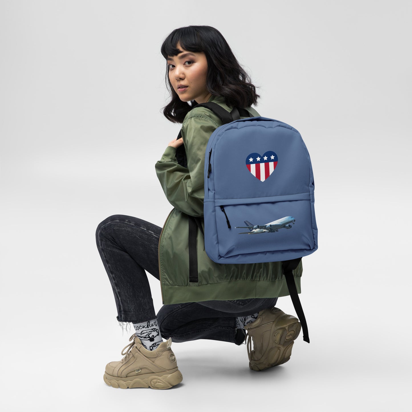 All-Over Print Backpack-Slate Blue