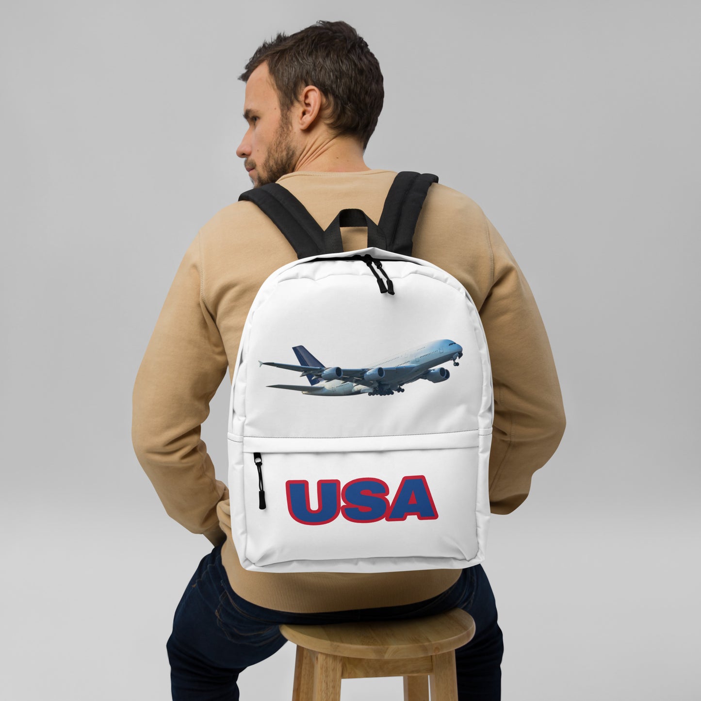 All-Over Print Backpack-White