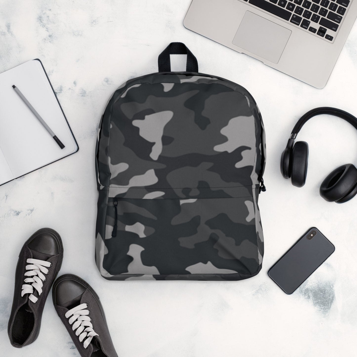 All-Over Print Backpack – Camo Black