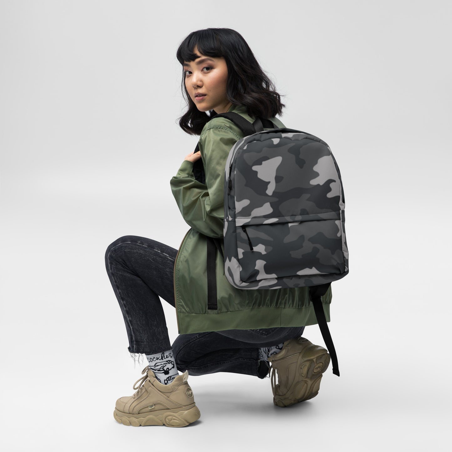 All-Over Print Backpack – Camo Black
