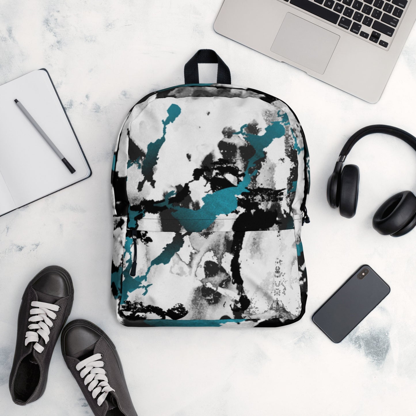 All-Over Print Backpack – Aqua Splash