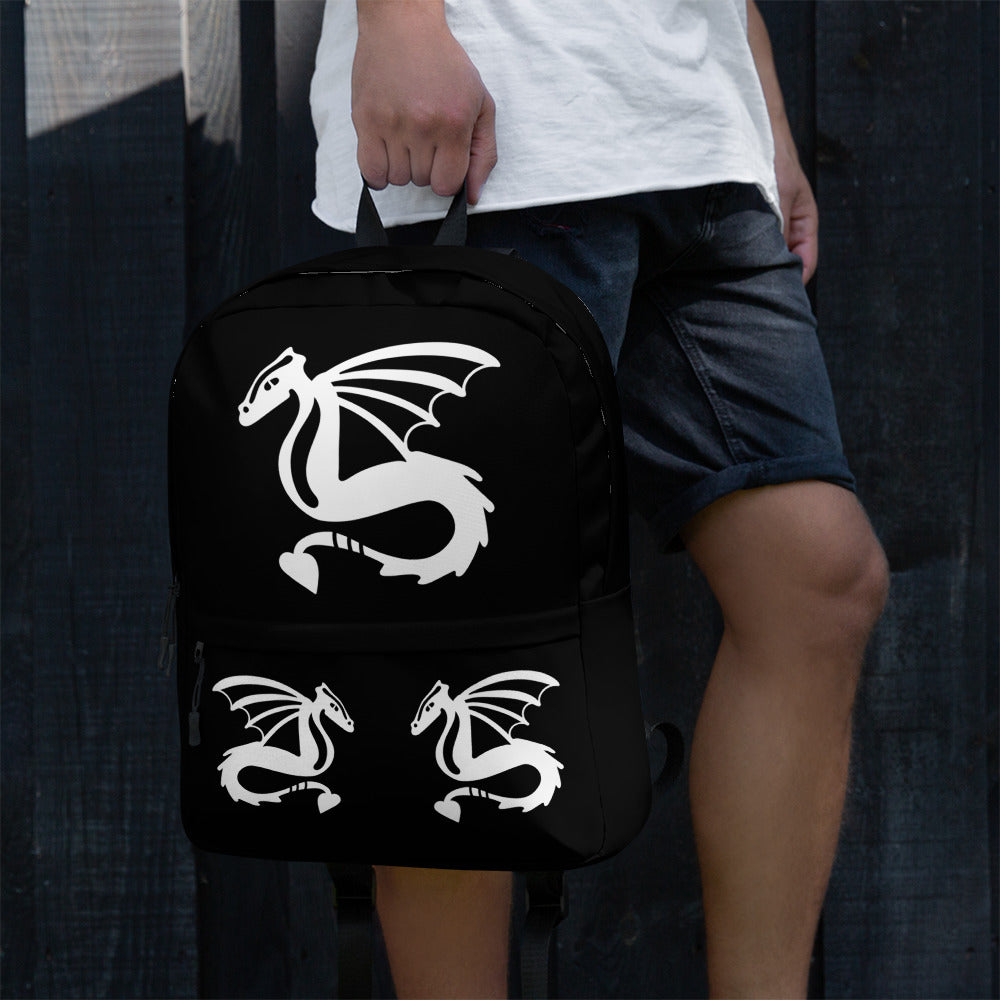 All-Over Print Backpack – Black and White