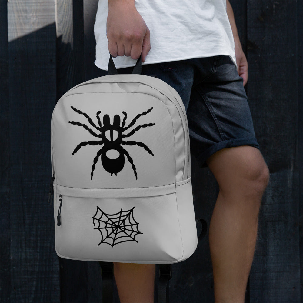 All-Over Print Backpack – Silver and Black