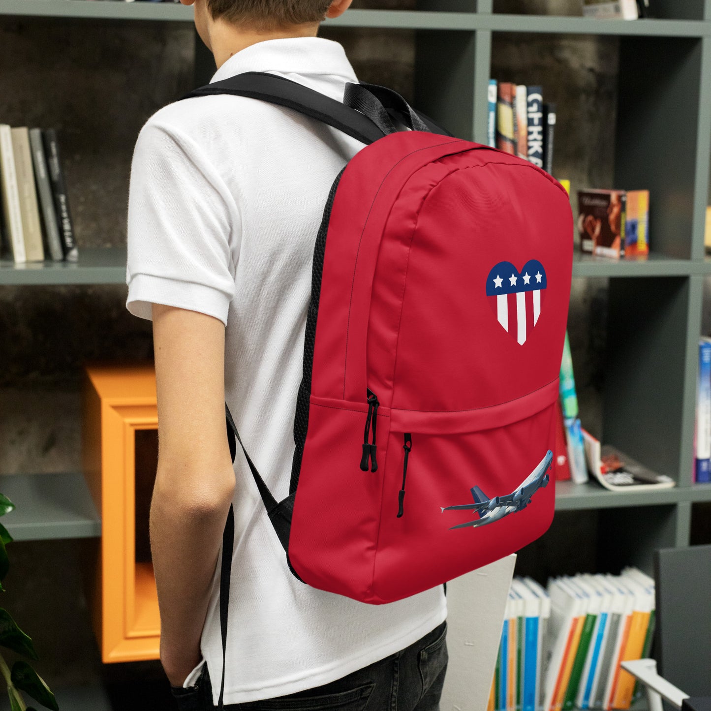 All-Over Print Backpack – Red