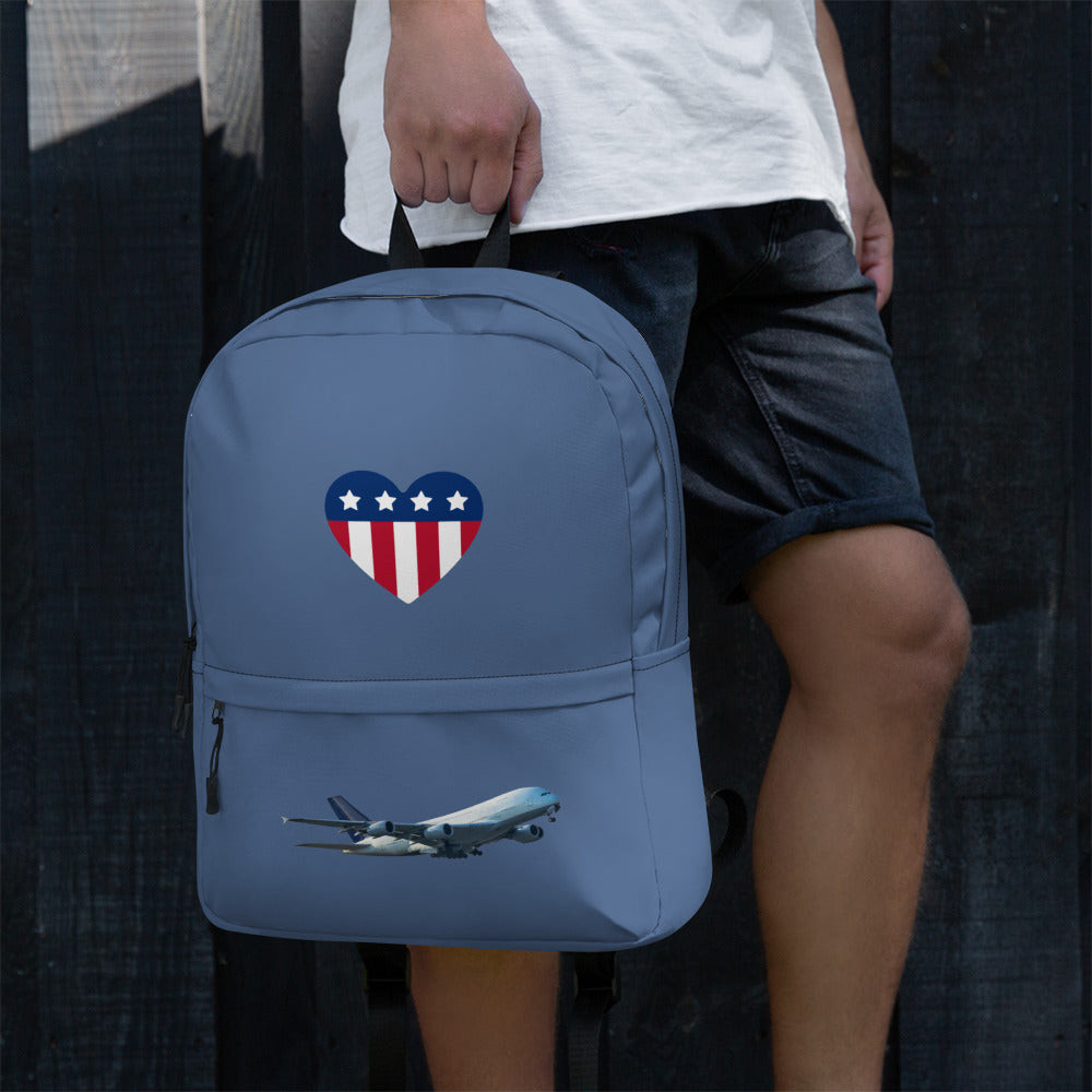 All-Over Print Backpack-Slate Blue