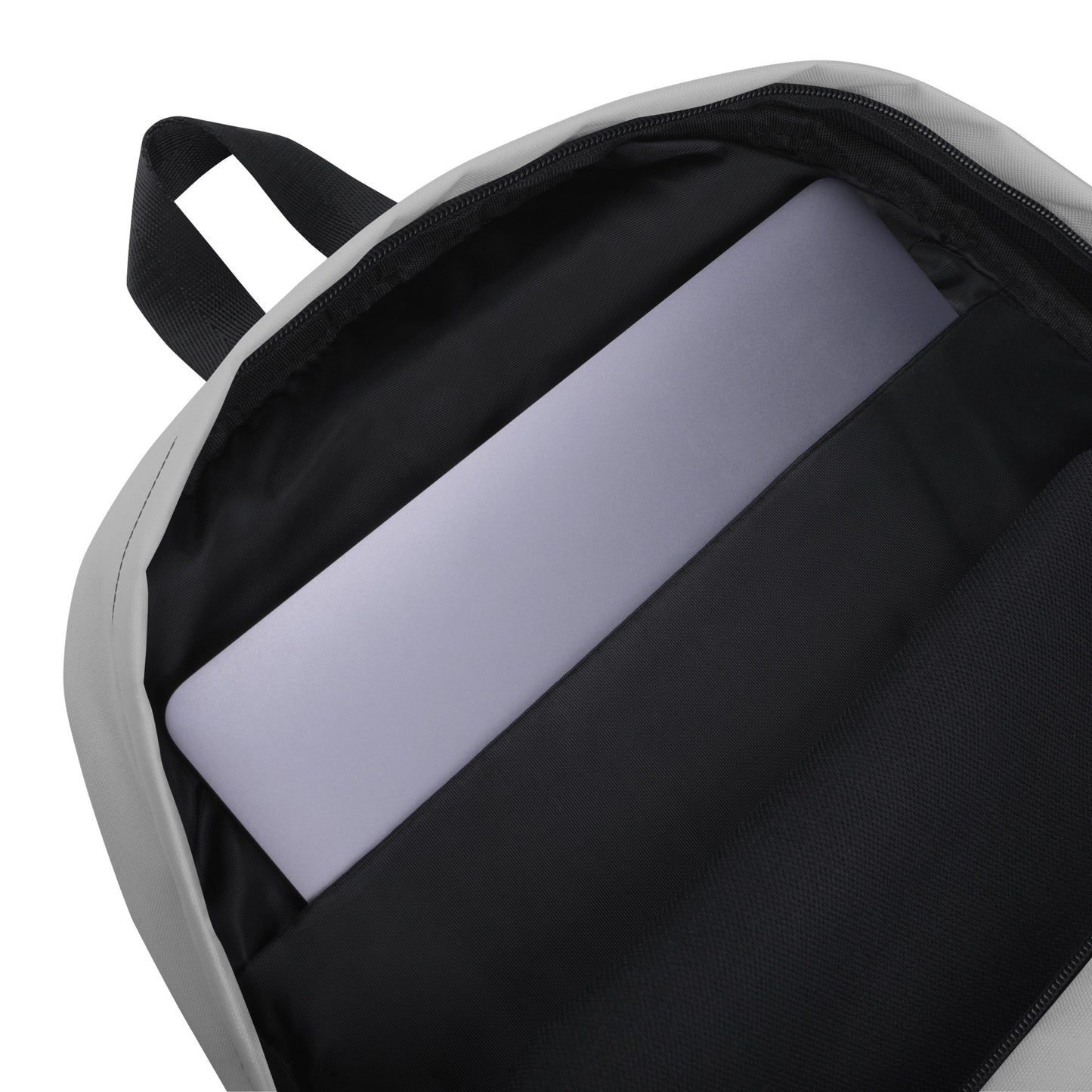 All-Over Print Backpack – Silver and Black