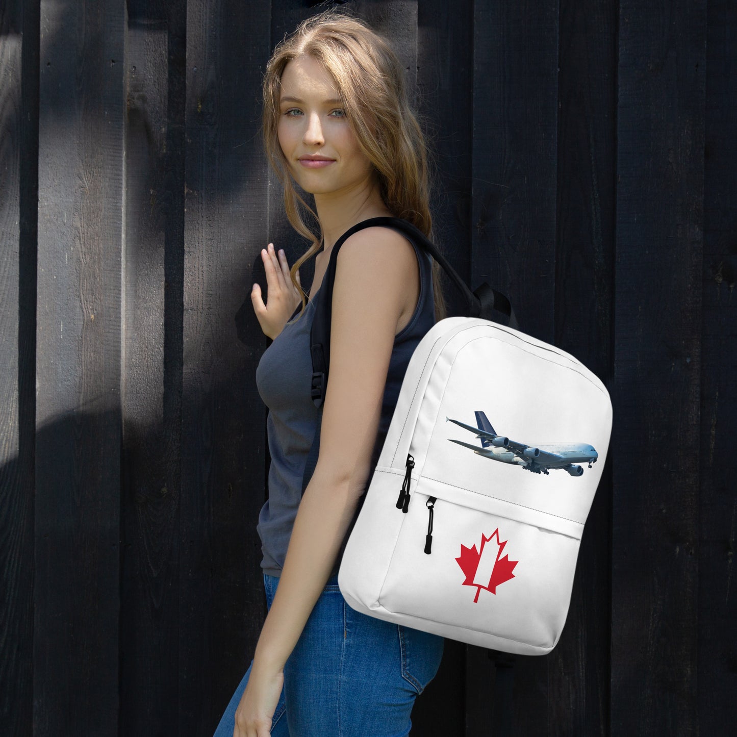 All-Over Print Backpack – White