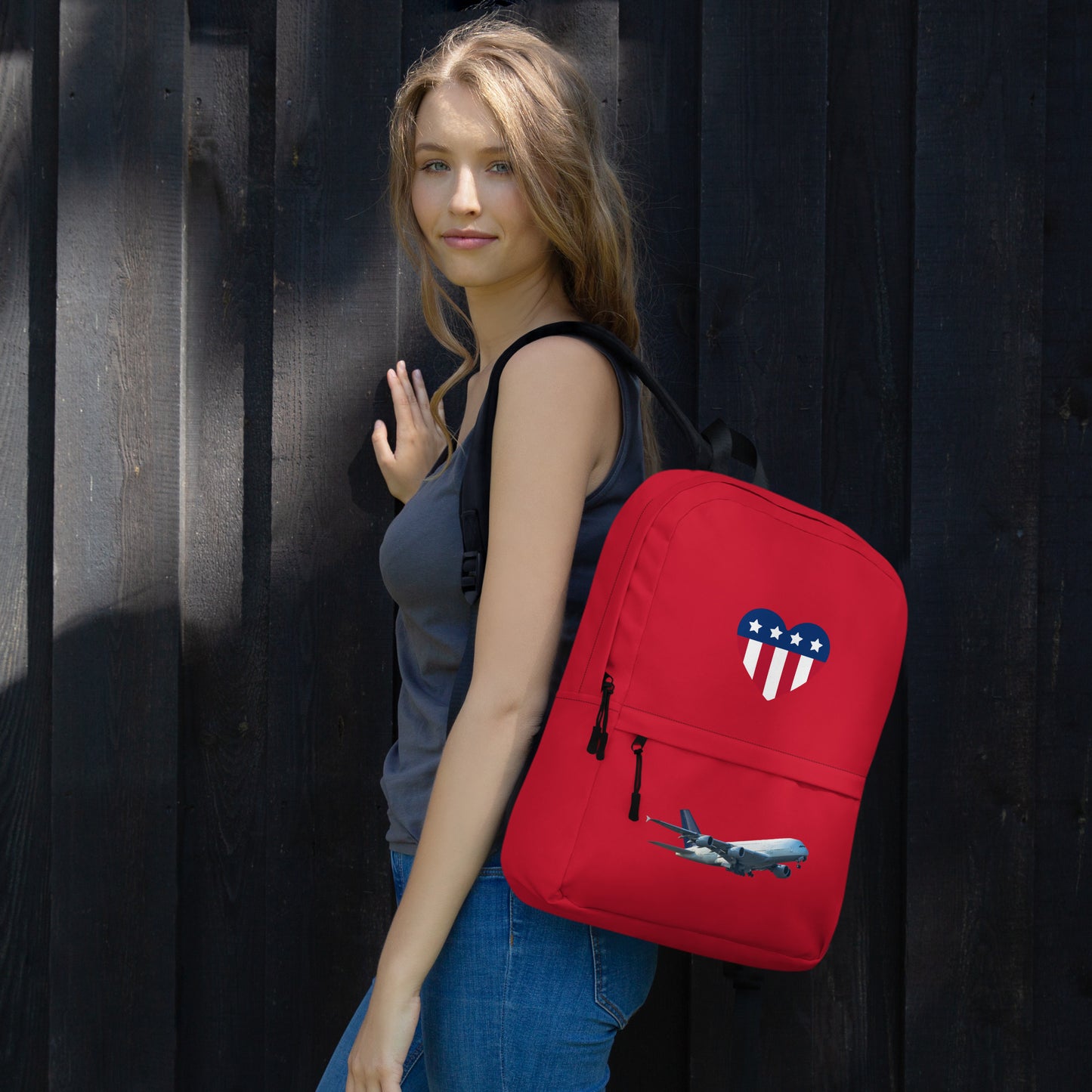 All-Over Print Backpack – Red