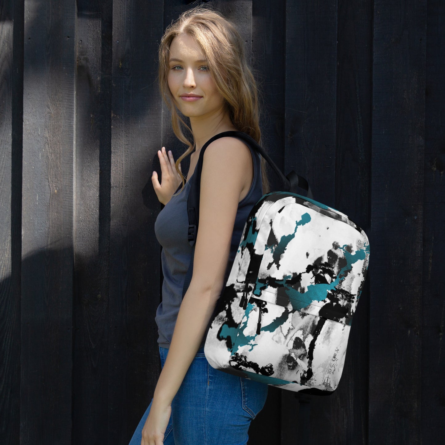 All-Over Print Backpack – Aqua Splash