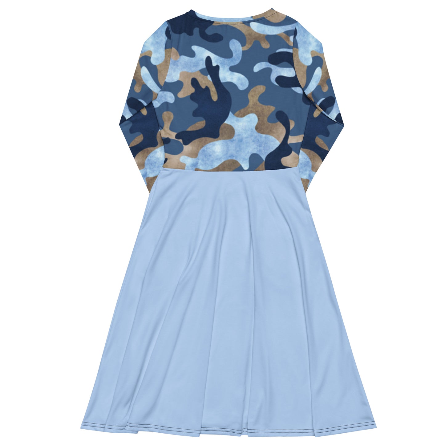 Robe midi à manches longues et imprimé all-over