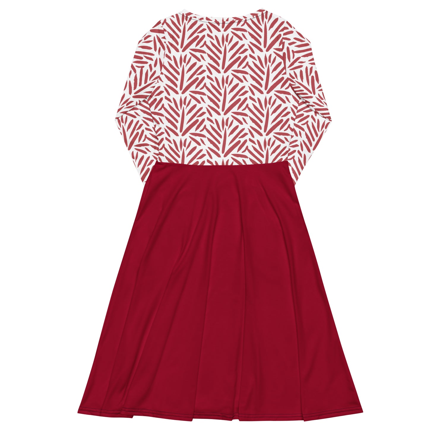 Robe midi à manches longues et imprimé all-over