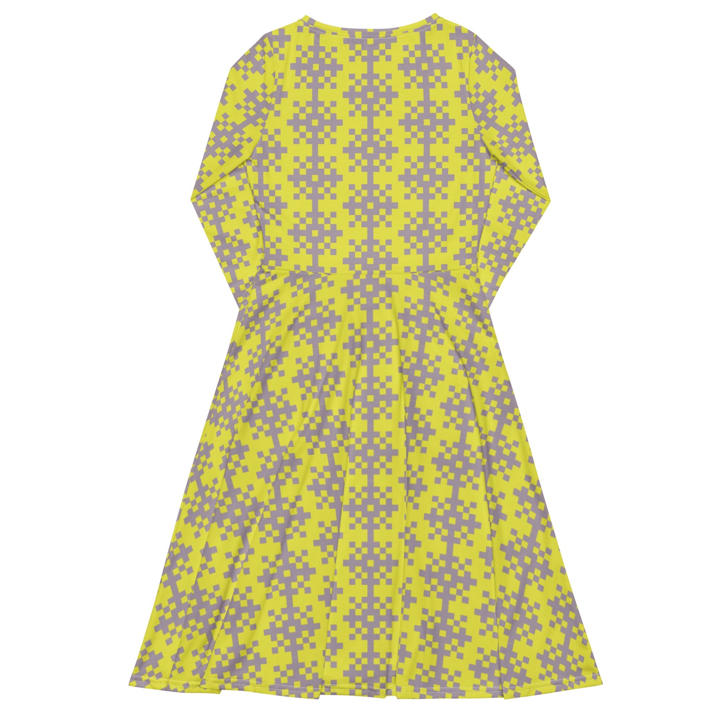 Robe midi à manches longues et imprimé all-over