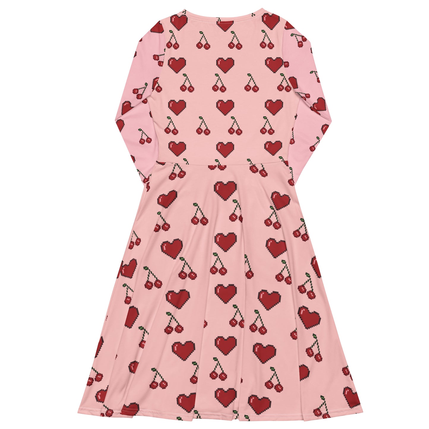 Robe midi à manches longues et imprimé all-over