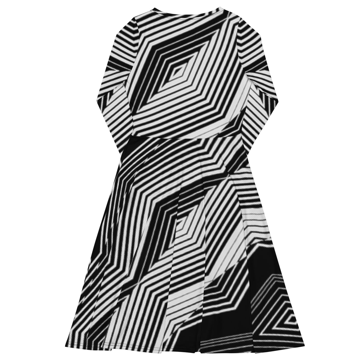 Robe midi à manches longues et imprimé all-over