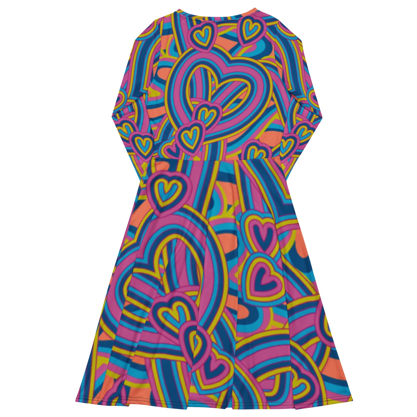 Robe midi à manches longues et imprimé all-over