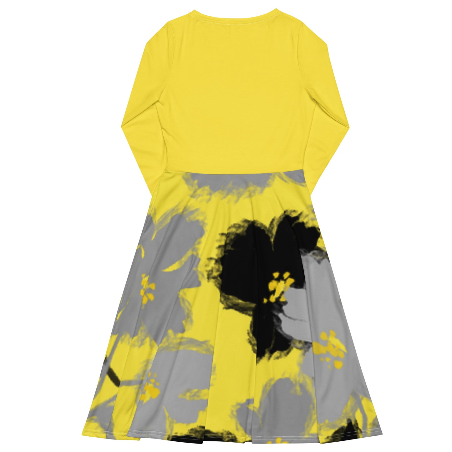 Robe midi à manches longues et imprimé all-over