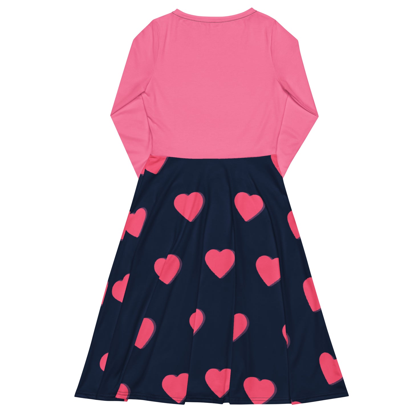 Robe midi à manches longues et imprimé all-over