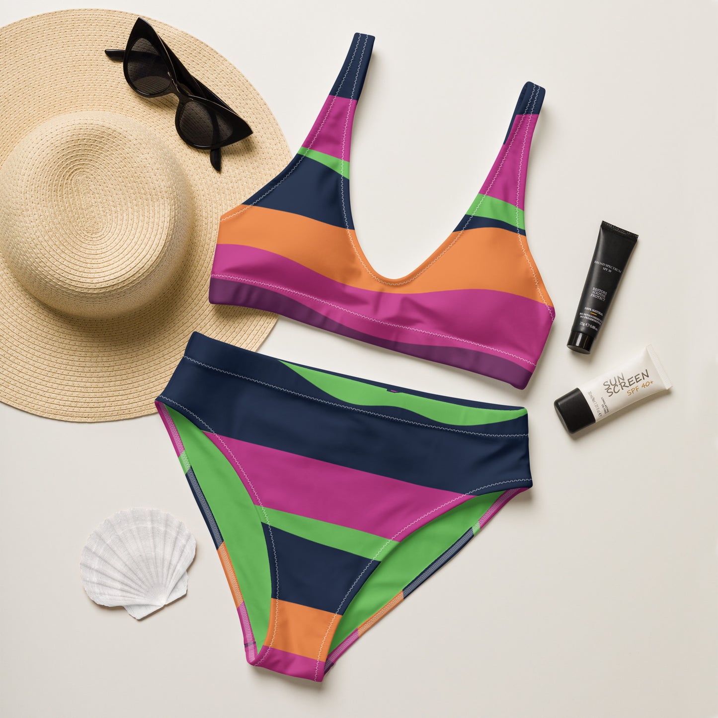 Recycled high-waisted bikini