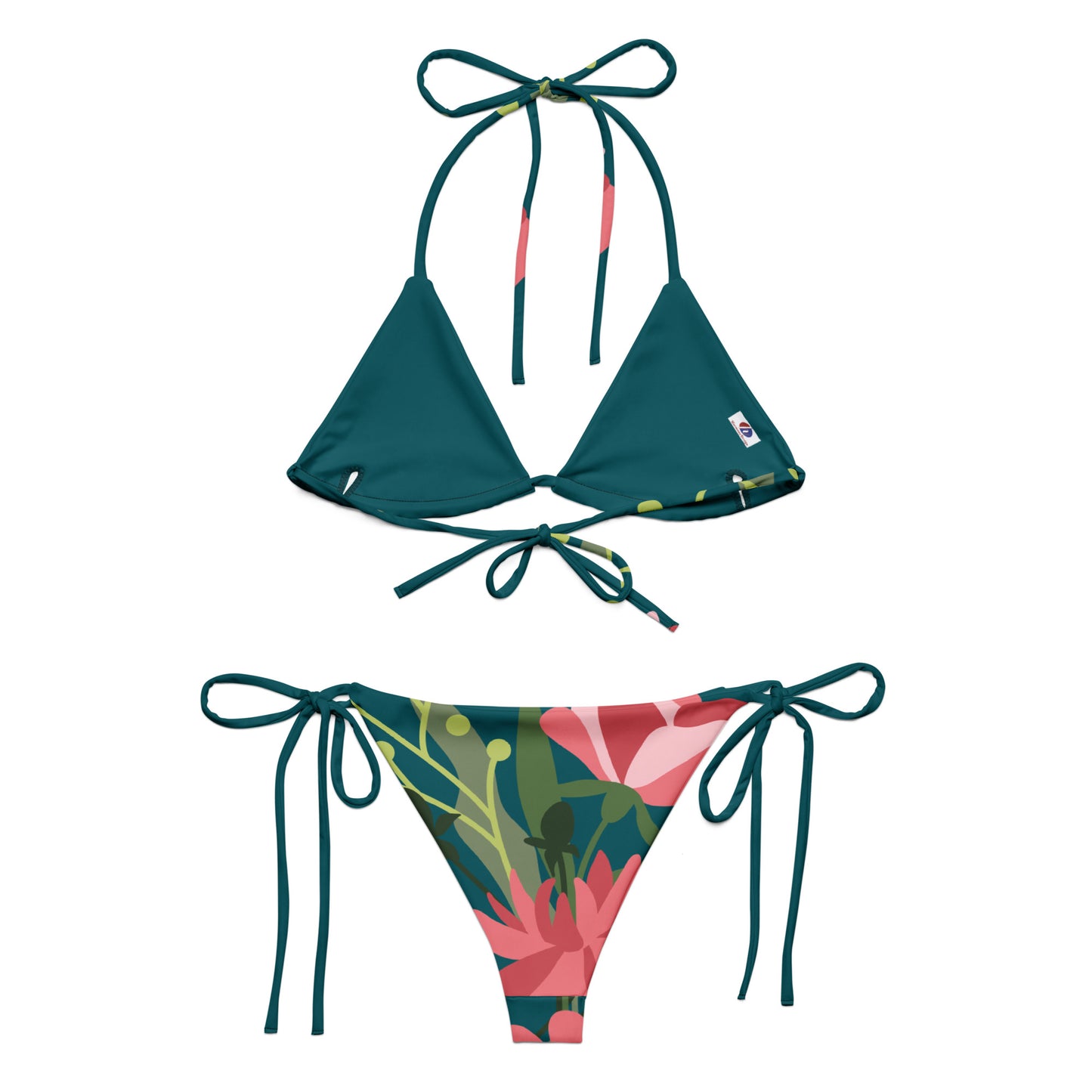 All-over print recycled string bikini