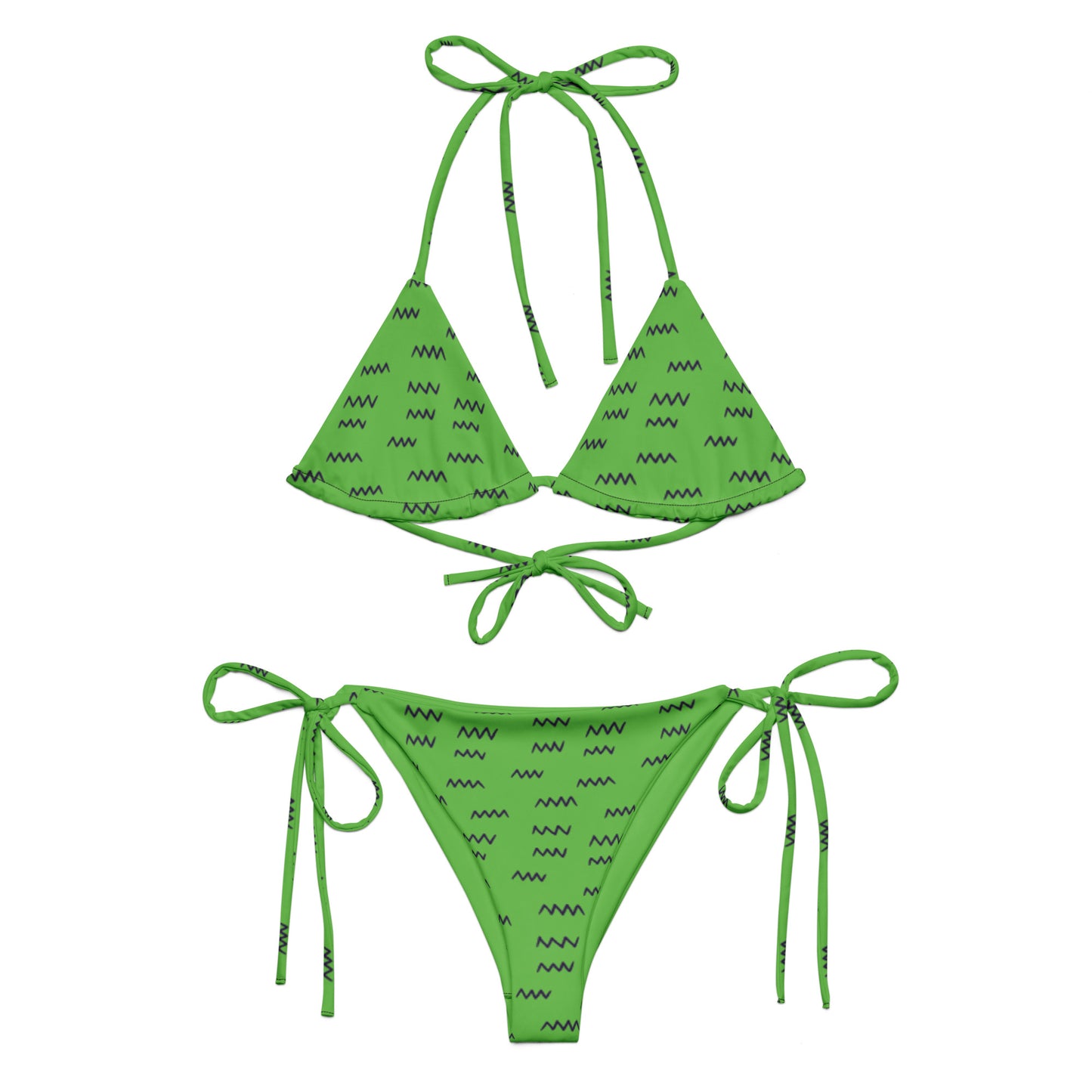 All-over print recycled string bikini