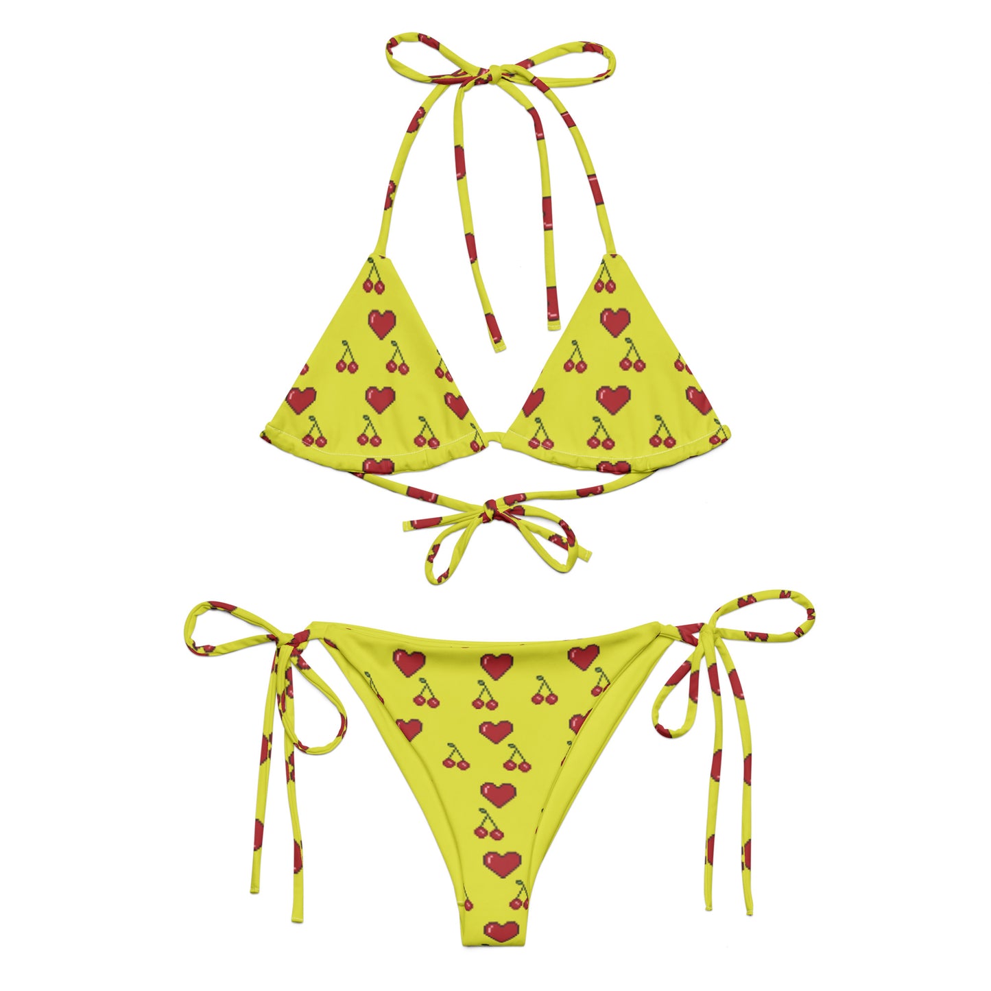 All-over print recycled string bikini