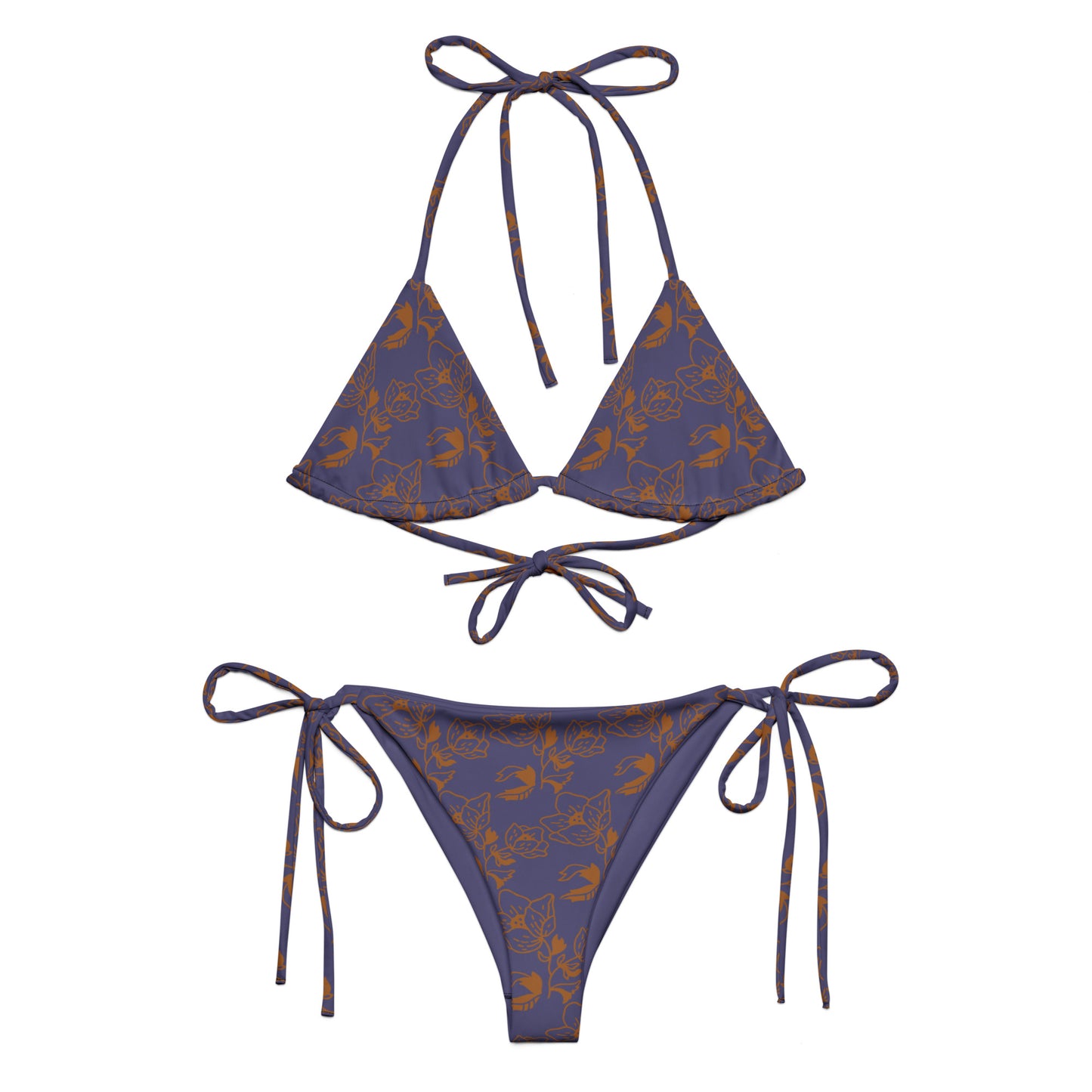 All-over print recycled string bikini