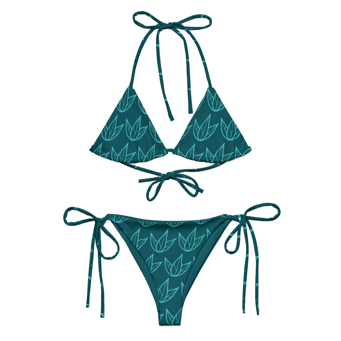 All-over print recycled string bikini