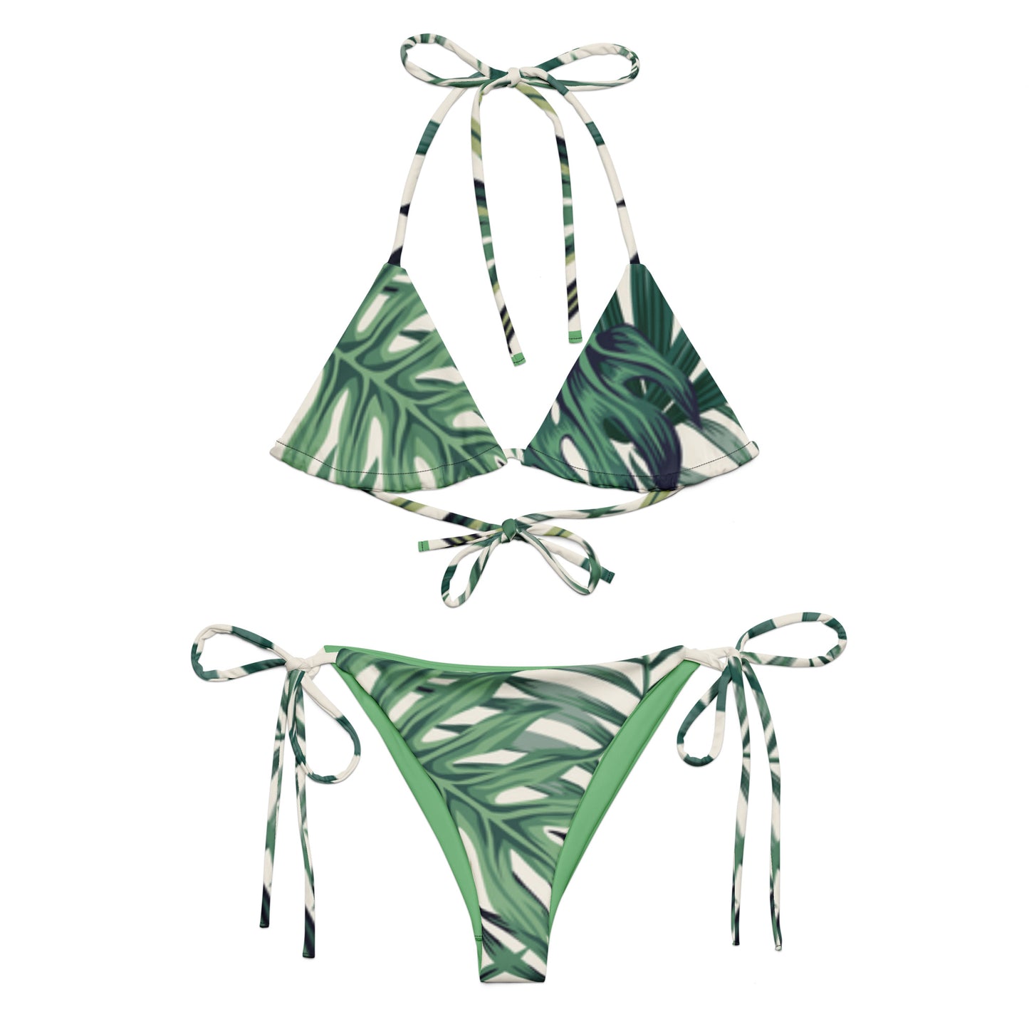 All-over print recycled string bikini