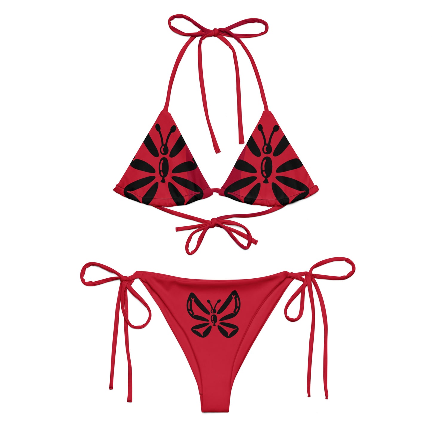 All-over print recycled string bikini
