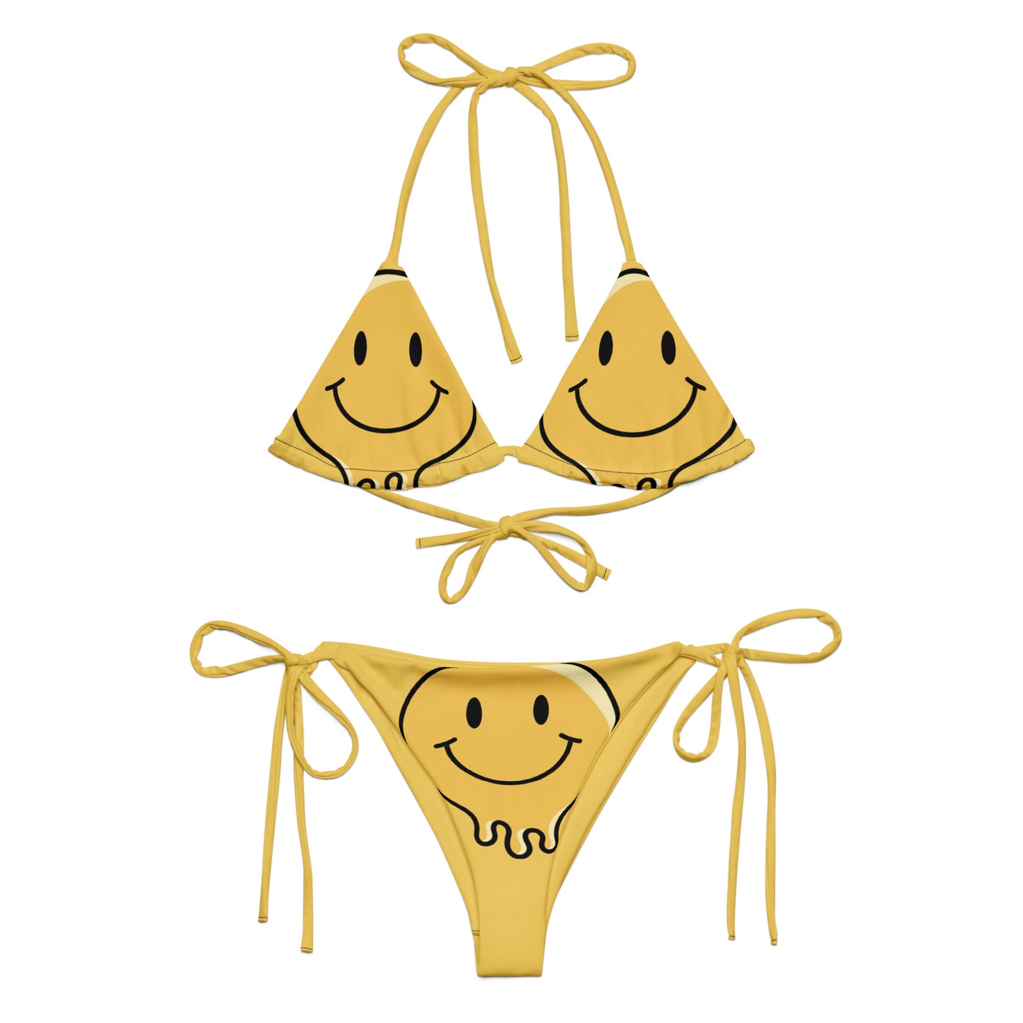 All-over print recycled string bikini