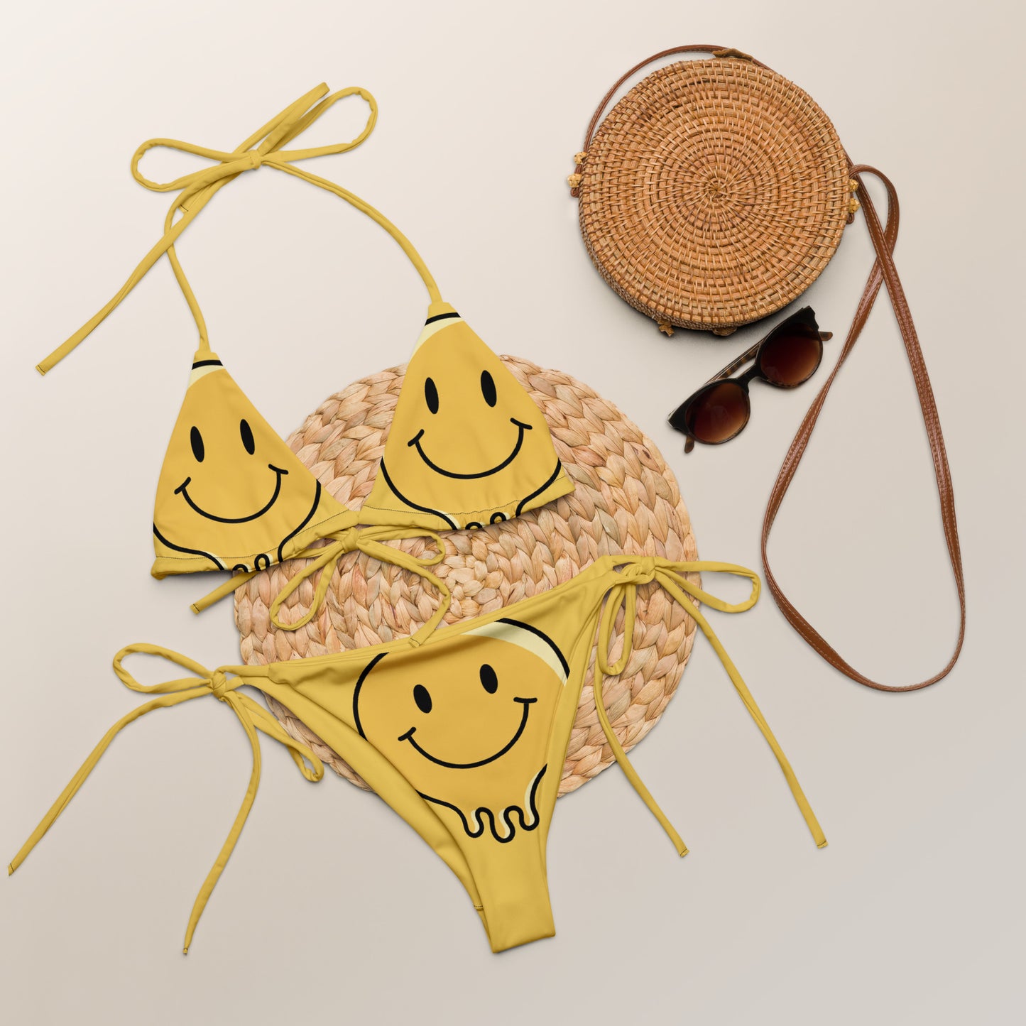 All-over print recycled string bikini