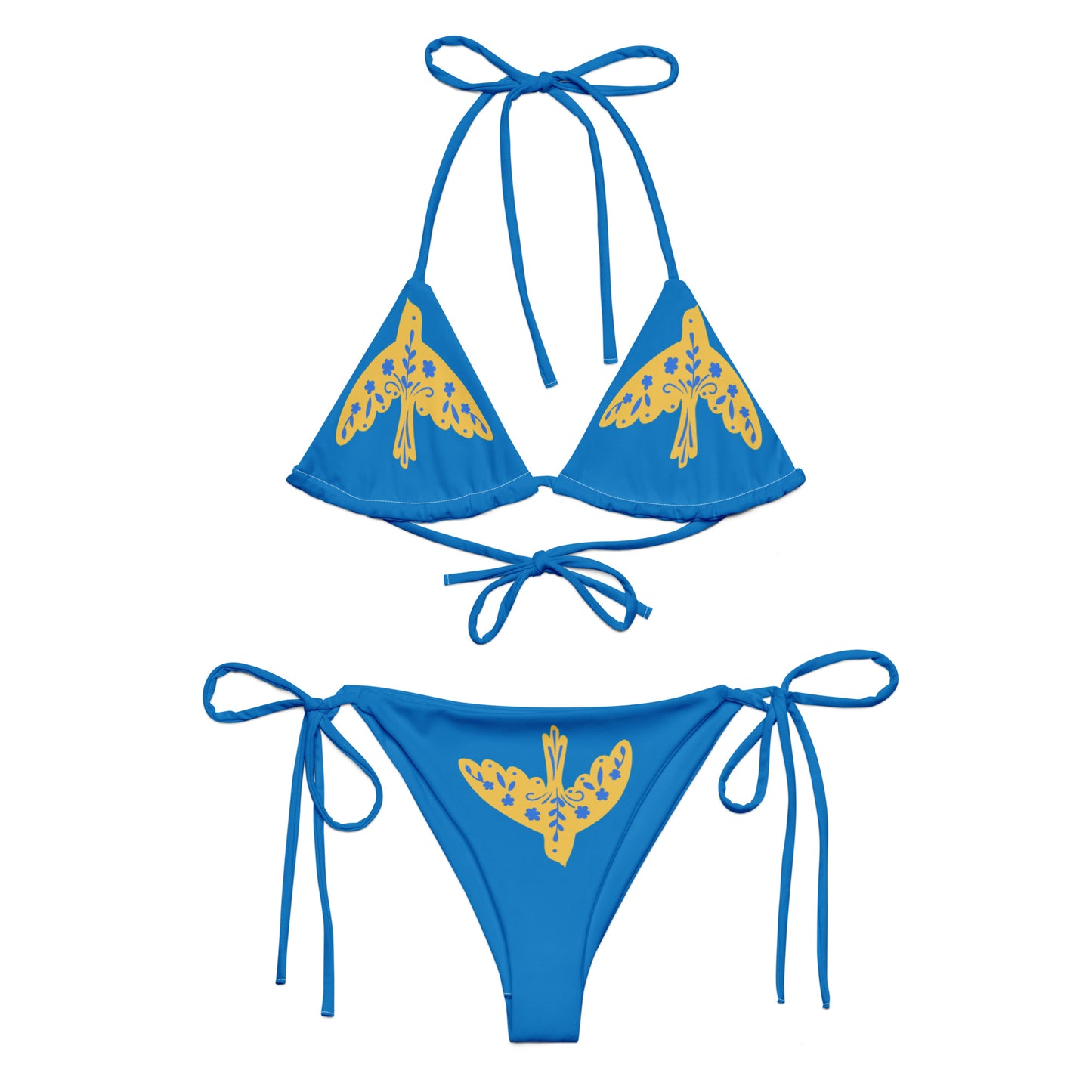 All-over print recycled string bikini