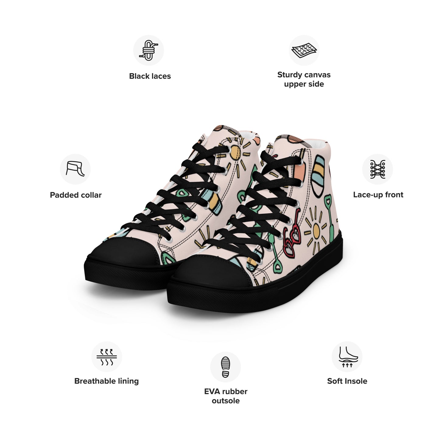 Chaussures montantes en toile pour hommes