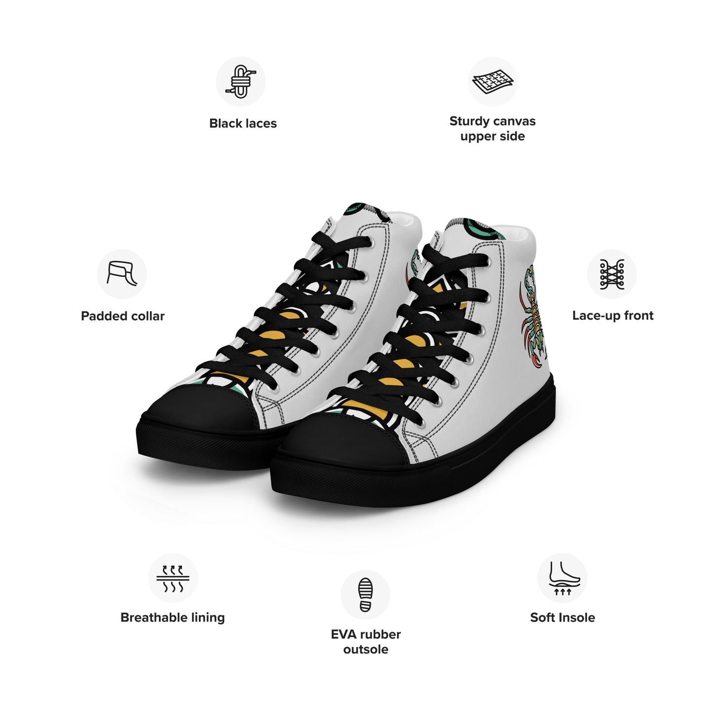 Men’s high top canvas shoes