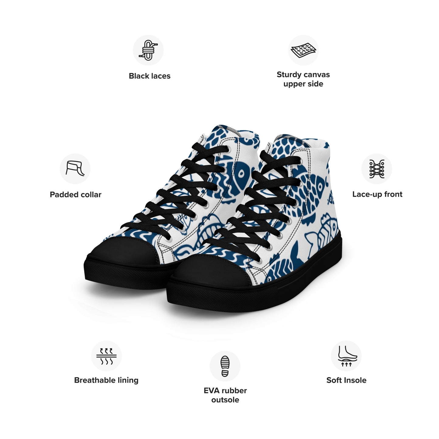 Men’s high top canvas shoes