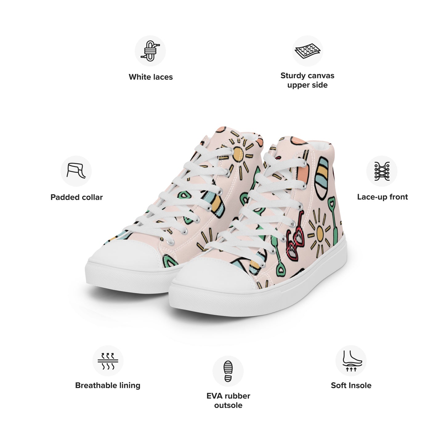 Chaussures montantes en toile pour hommes