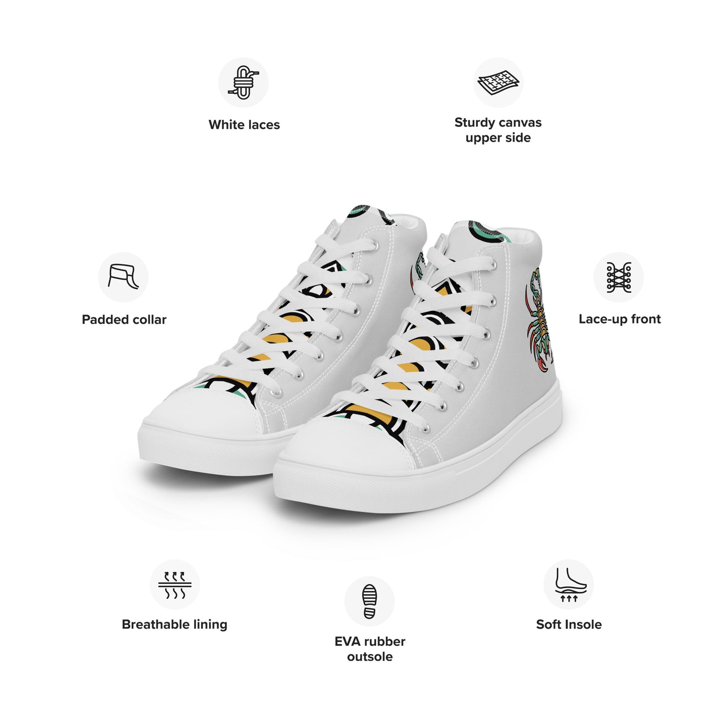 Men’s high top canvas shoes