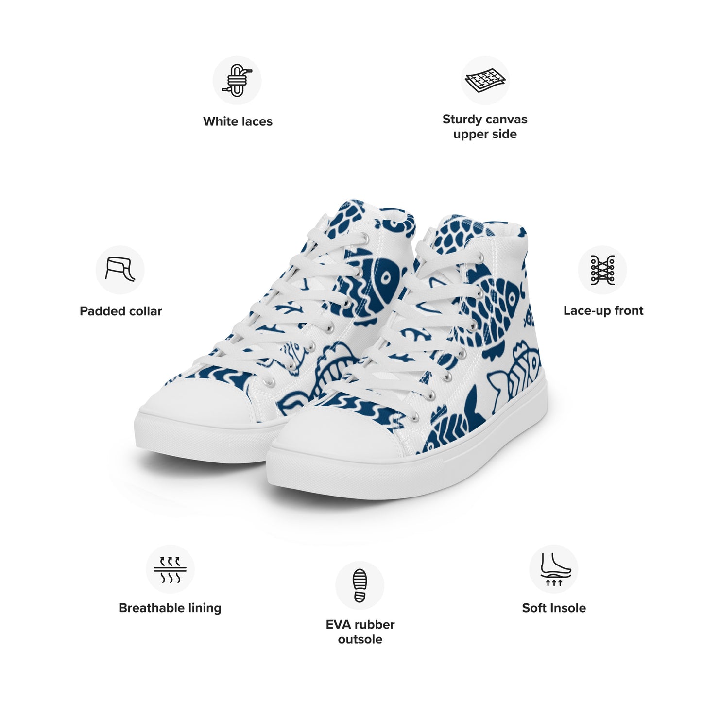 Men’s high top canvas shoes
