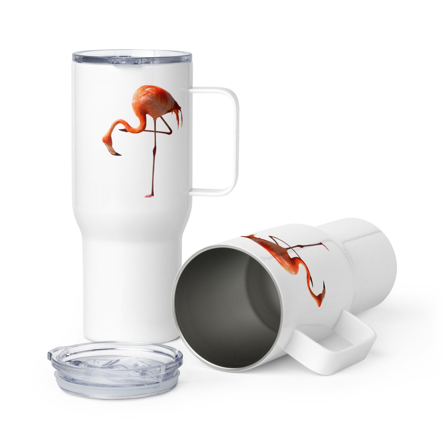 Travel mug with a handle
