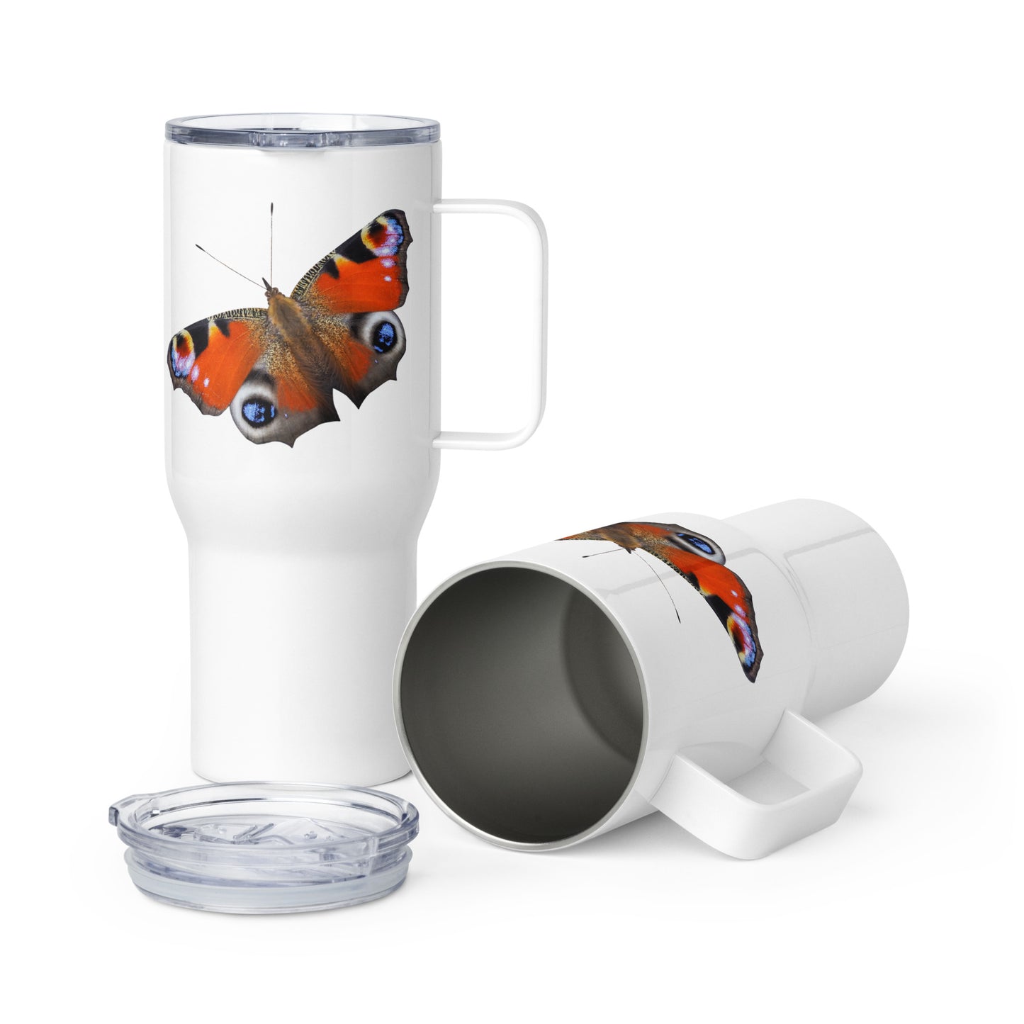 Travel mug with a handle